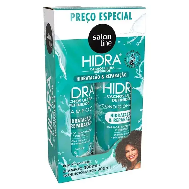 Kit Shampoo e Condicionador Hidra Cachos Ultra Definidos 300ml - Salon Line