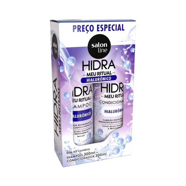 Kit Shampoo e Condicionador Hidra Hidrata e Preenche 300ml - Salon Line