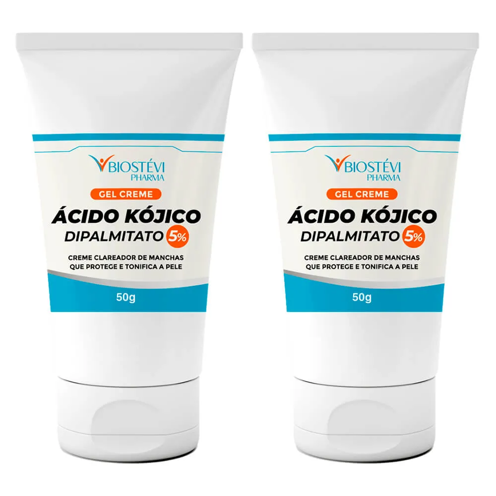 Kit 2 Bisnagas Ácido Kójico Dipalmitato 5% = Dipalmitato 5% (clareador tópico) 50g gel creme
