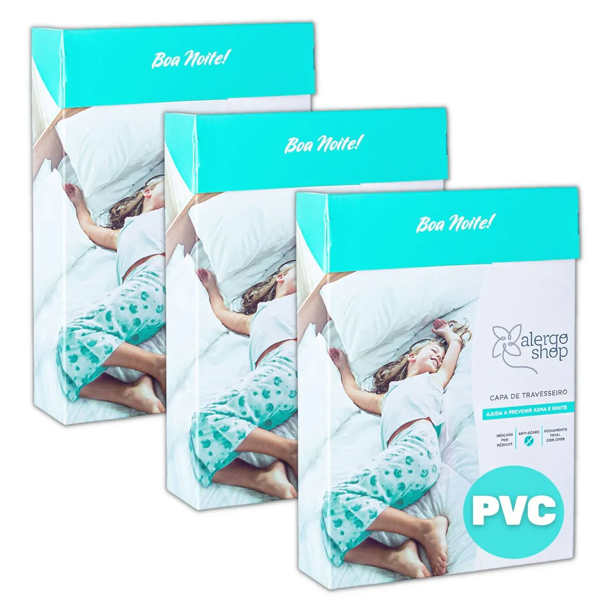 Kit 3 Capa Antiácaro para Travesseiro 100% PVC - Alergoshop