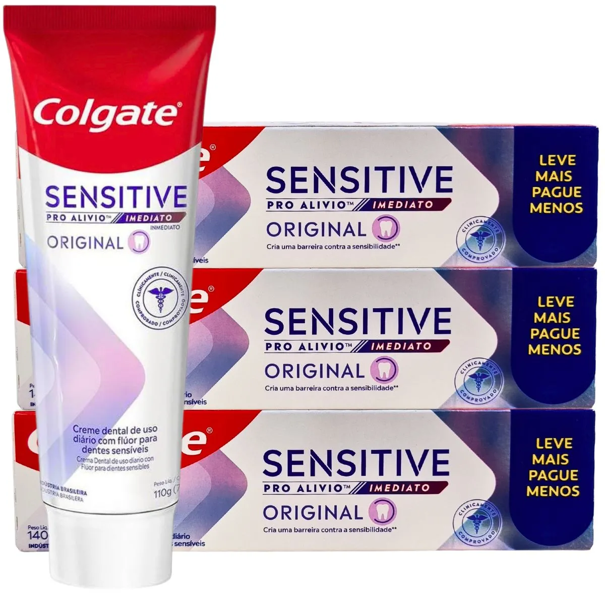 Kit 3 Creme Dental Colgate Sensitive Pro Alivio Imediato 140g