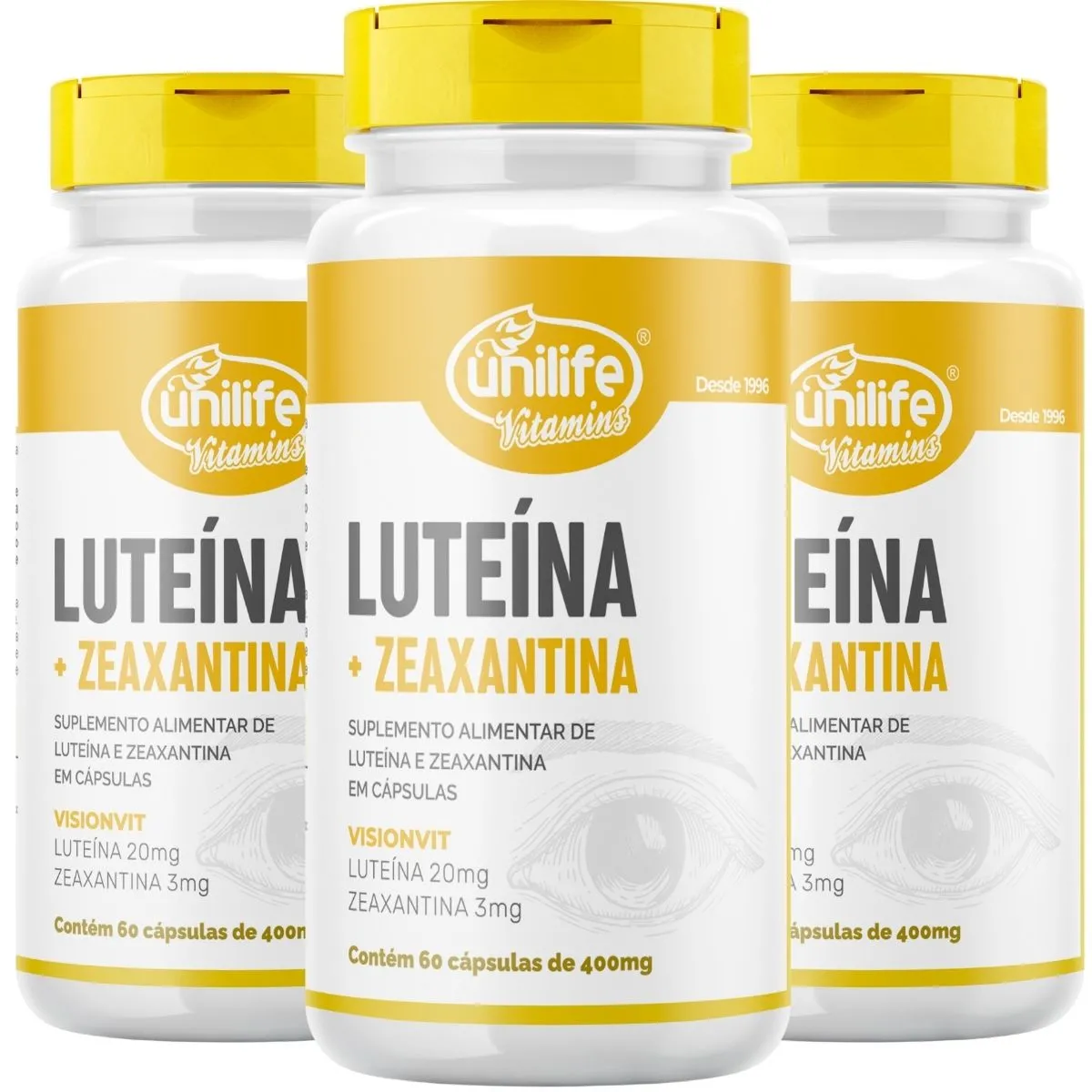 Kit 3 Luteína e Zeaxantina - Unilife 60 Cáps