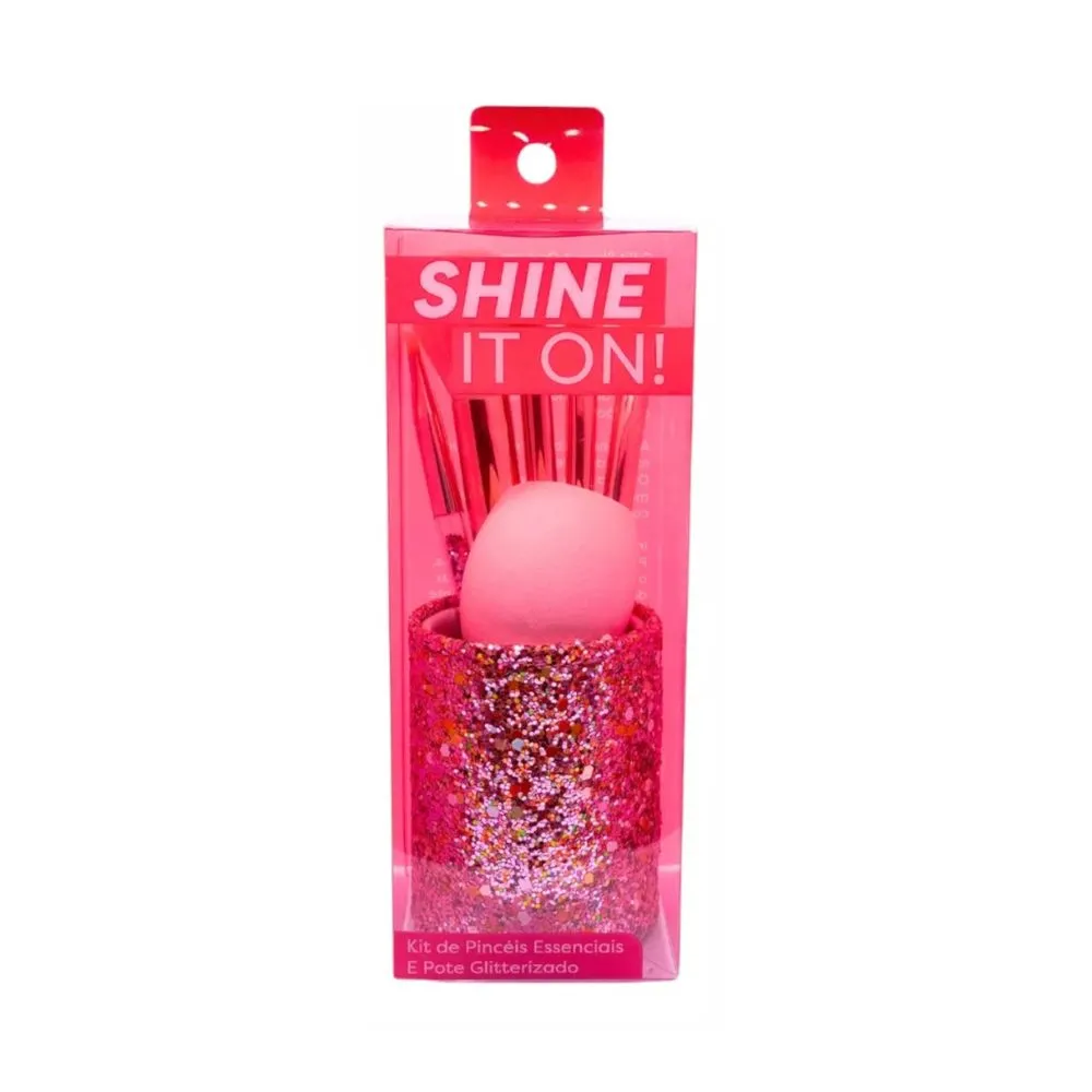 Kit De Pincéis Shine It On Rosa Miss Frandy