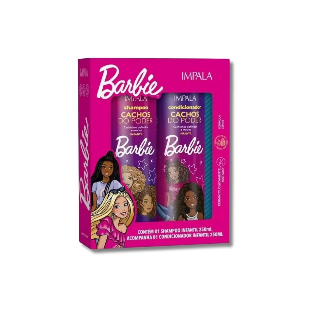 Kit Infantil Impala Barbie Cachos do Poder - Shampoo e Condicionador 250ml