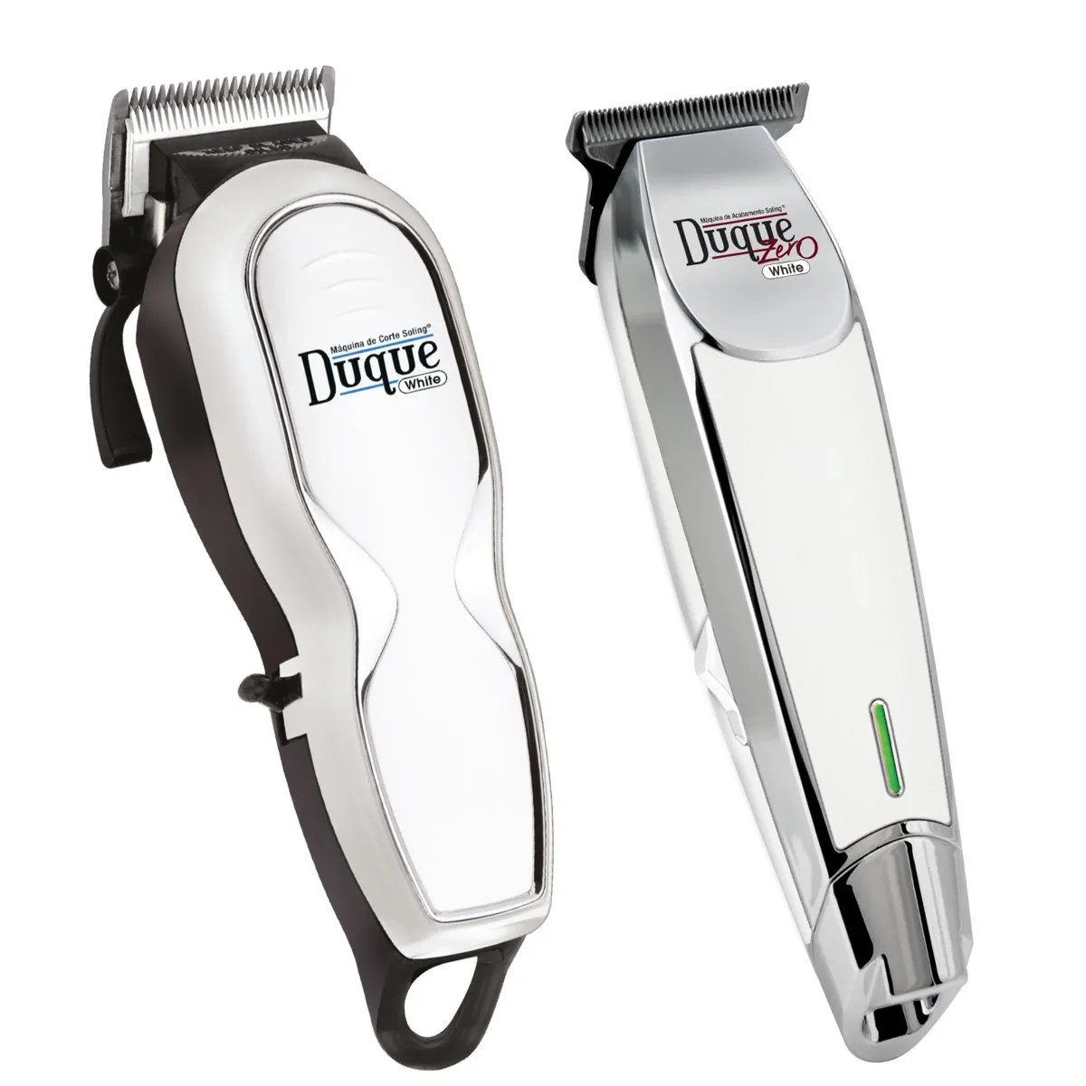 Kit Máquina de Corte Duque Fade White + Acabamento Zero White Bivolt