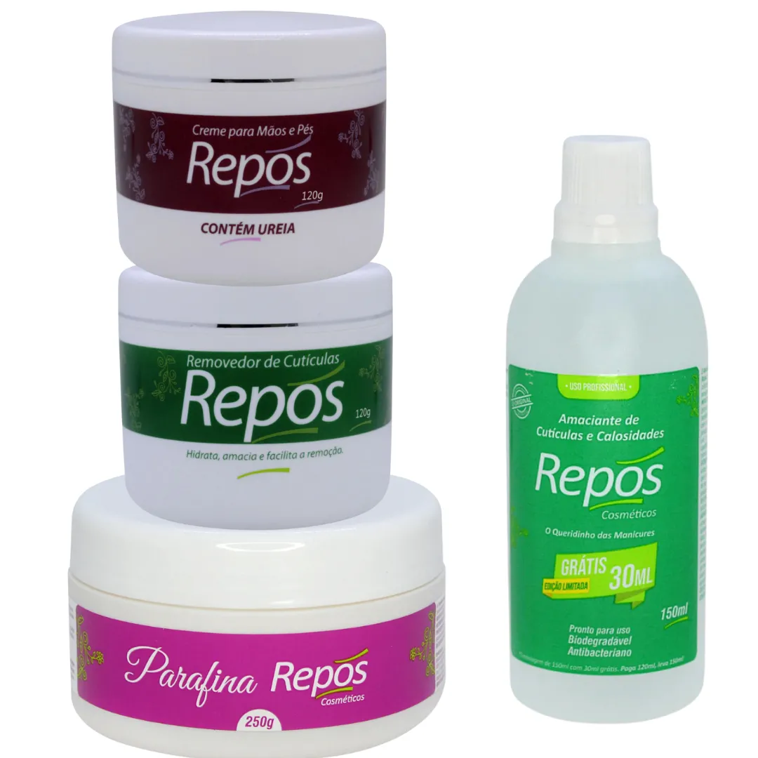 Kit Repos Amaciante + Removedor + Creme de Uréia + Parafina