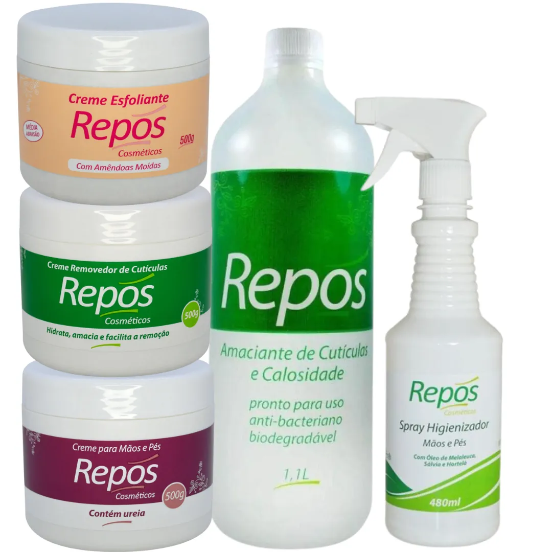 Repos Amaciante + Removedor + Cr Uréia + Esfoliante + Spray