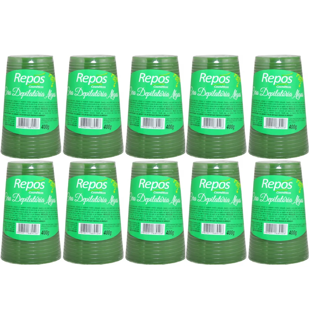 Kit Repos Cera Depilatória Algas 400g - 10 Unidades