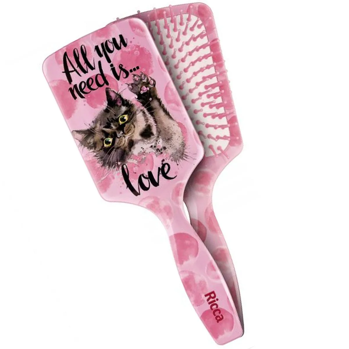 Escova de Desembaraçar Cabelo Racket Ricca Kitten