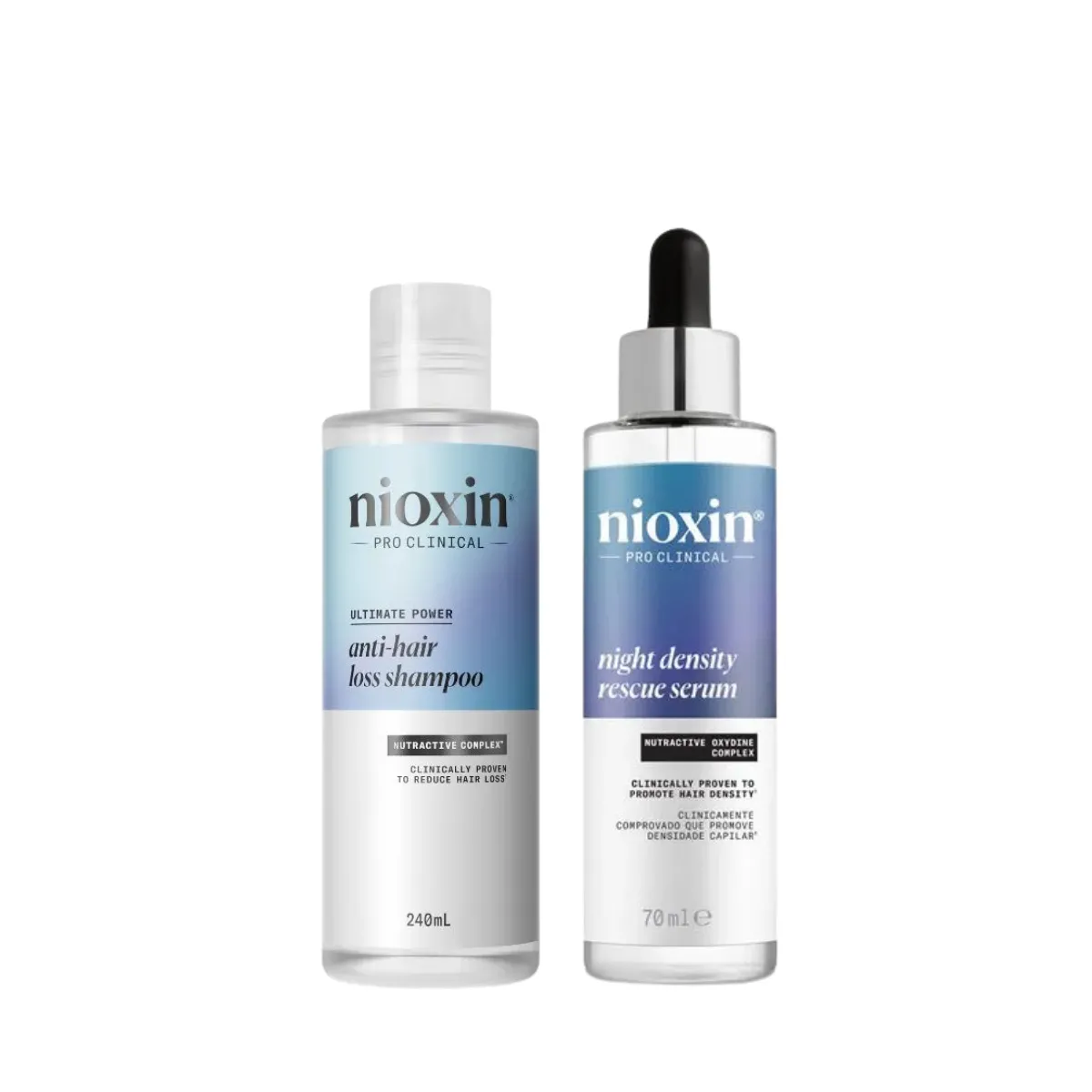 Nioxin Anti Hair Loss Shampoo 240ml + Sérum Night Density Rescue 70ml | By Linda