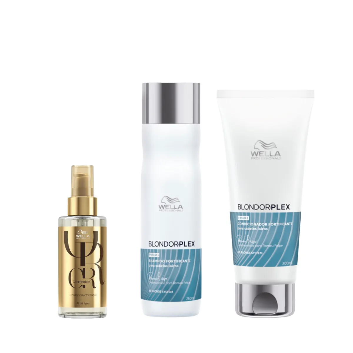 Wella BlondorPlex Shampoo + Condicionador + Óleo 100ml