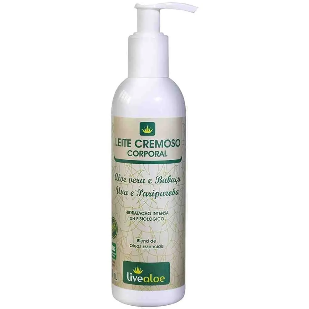 Leite Cremoso Corporal - LiveAloe - Frasco com 240ml