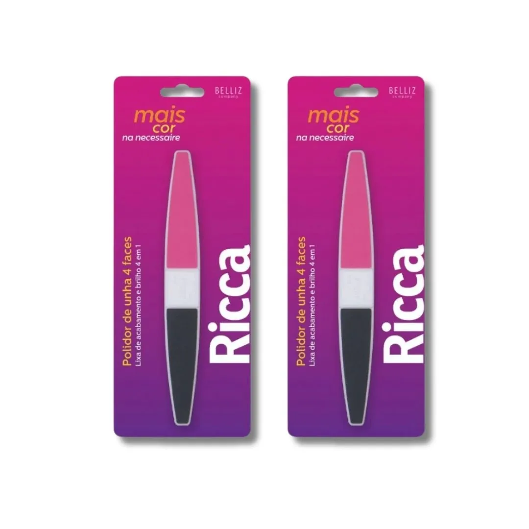 Lixas Polidora 4 Faces Ricca Ref.722 Kit C/2 Unidades