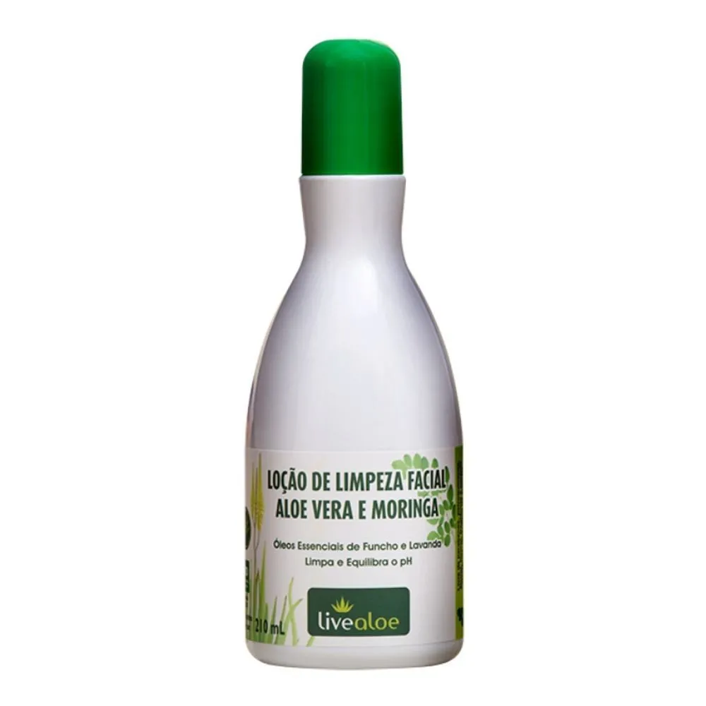 Loção de Limpeza Facial - LiveAloe - Frasco com 210ml