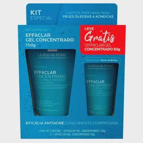 La Roche-Posay Kit Gel de Limpeza Effaclar Concentrado 150g + 50g
