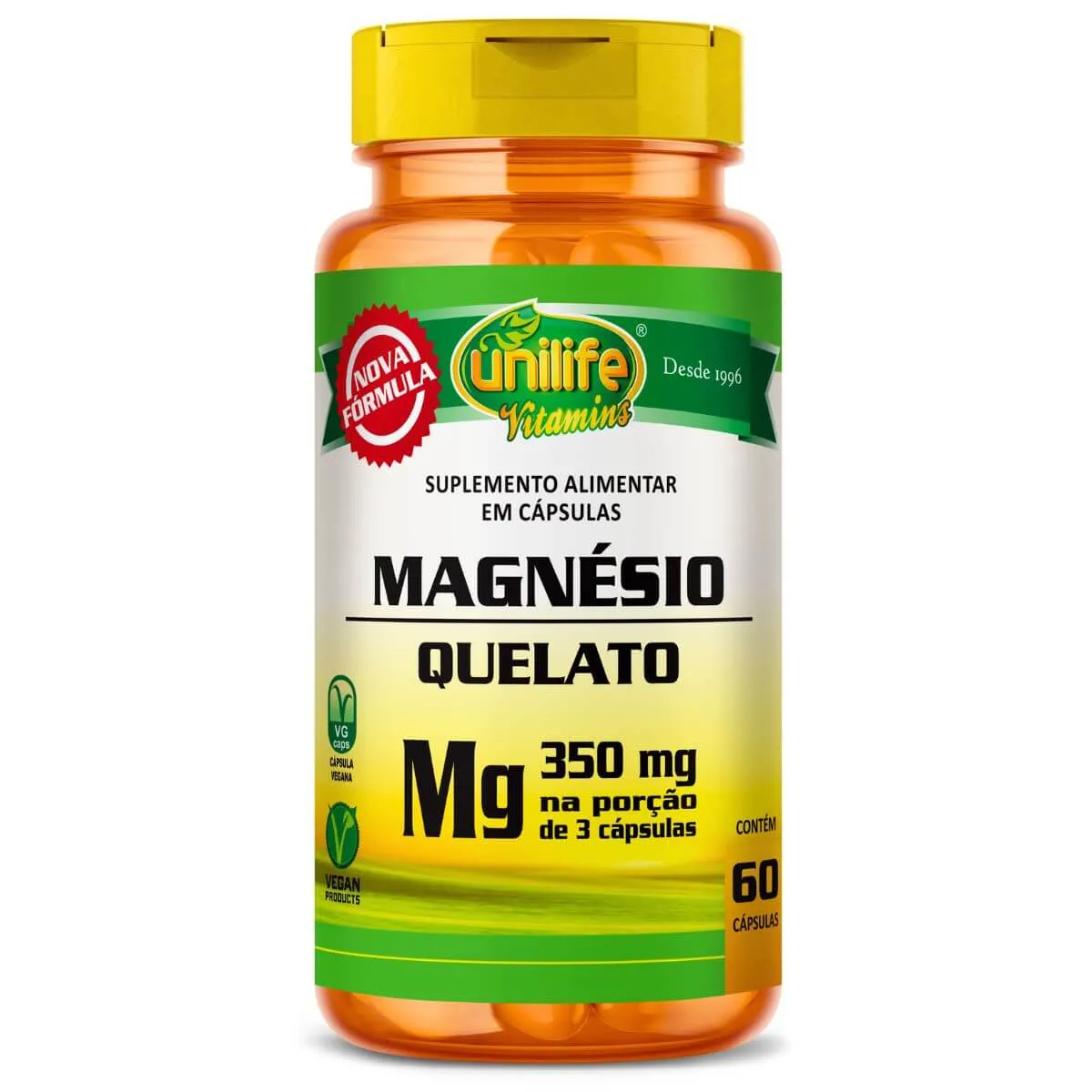 Magnésio Quelato 950mg 60 Cápsulas - Unilife