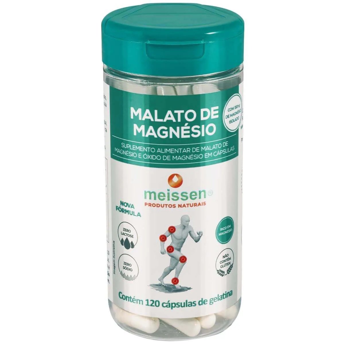 Malato De Magnésio 120 Cápsulas Puro - Meissen