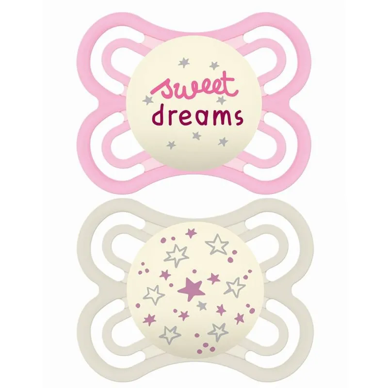 MAM Chupeta Perfect Night 0-6 Meses c/2 Tam 1 Rosa 2976