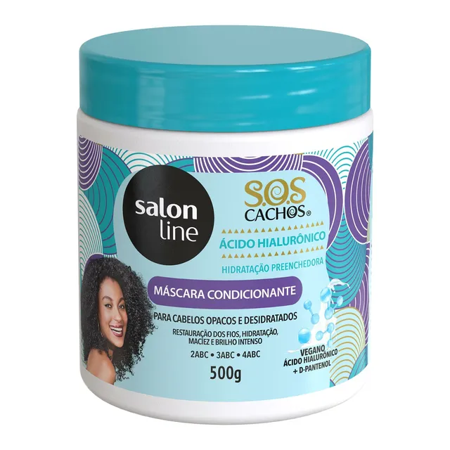 Máscara Condicionante SOS Cachos Ácido Hialurônico 500g - Salon Line