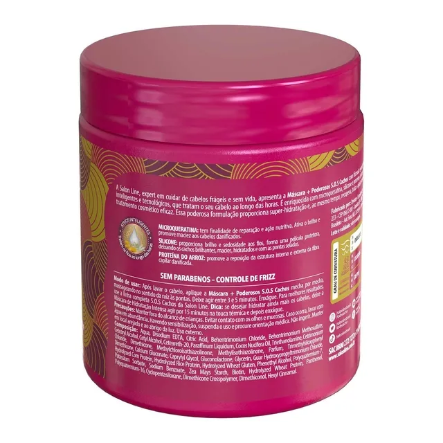 Máscara de Hidratação SOS Cachos + Poderosos 500g - Salon Line
