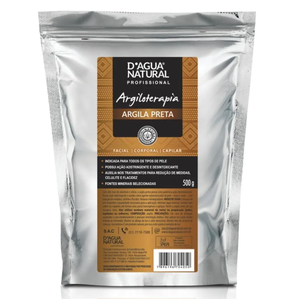 Mascara Facial Argila Preta D'agua Natural