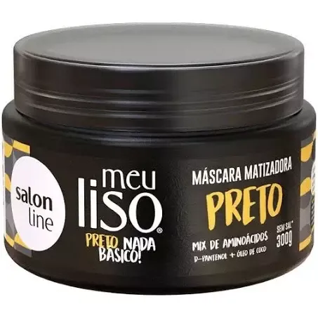 Máscara Meu Liso Matizador Preto 300g - Salon Line