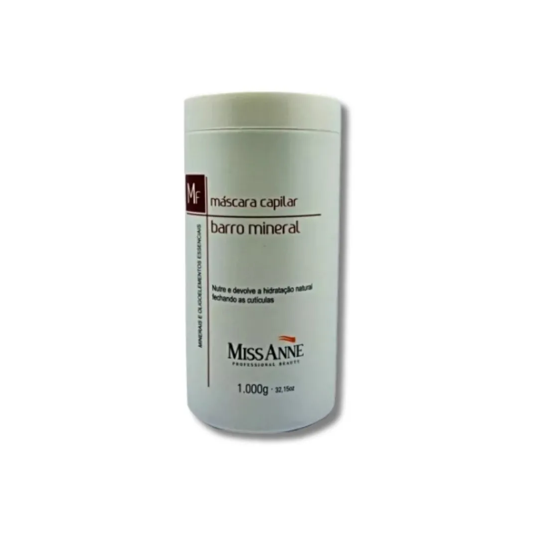 Mascara Capilar Miss Anne 1Kg Barro Mineral