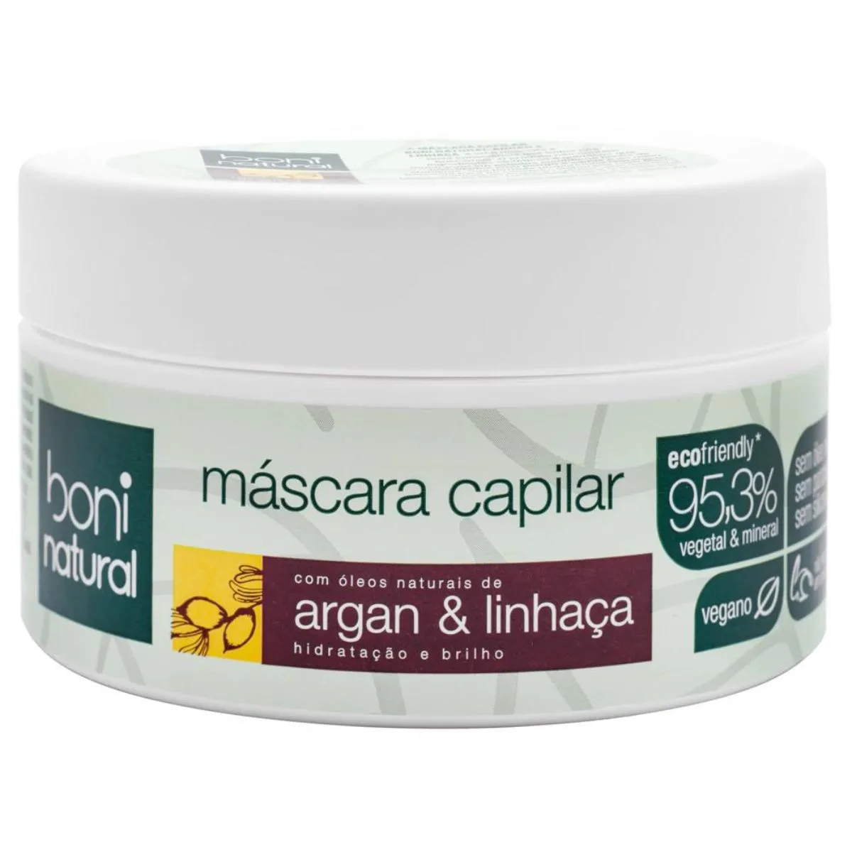 Máscara Capilar Natural C/ Argan e Linhaça 250g Boni