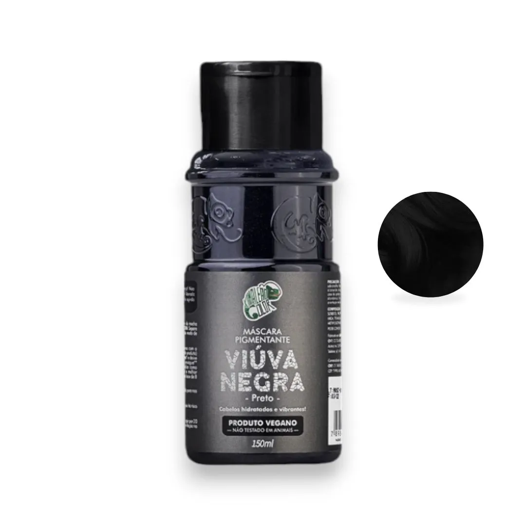 Mascara Capilar Pigmentante Kamaleão Color Viuva Negra Preto Vegano 100ml