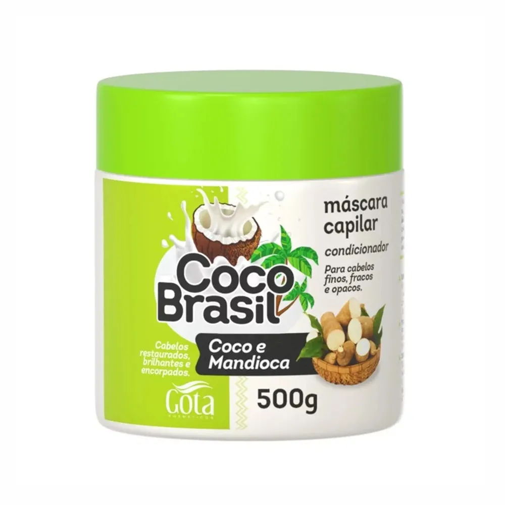 Máscara De Hidratação Gota Dourada Coco Brasil Mandioca 500g