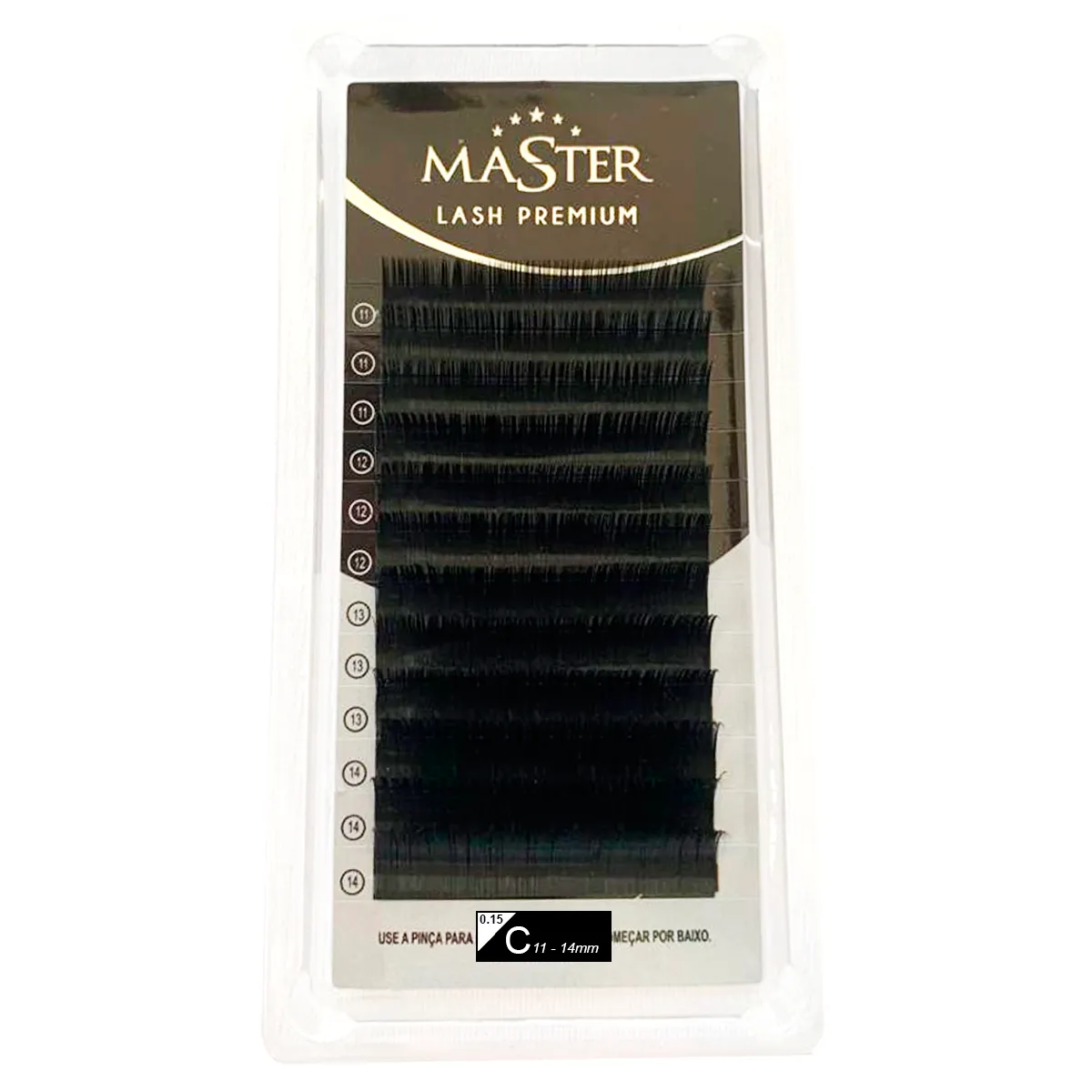 Cílios Alongamento Fio a Fio Master Lash Premium 0.15 C Mix 11 - 14mm
