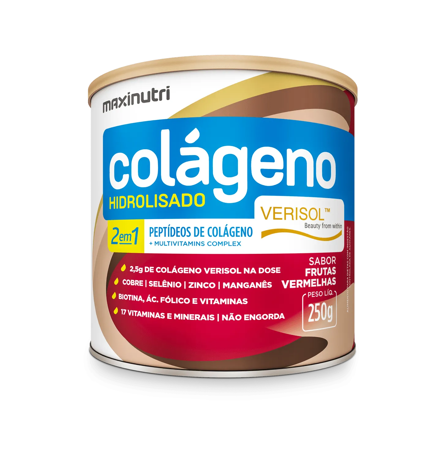 Maxinutri Colágeno Hidrolisado Verisol 2em1 Sabor Frutas Vermelhas 250g