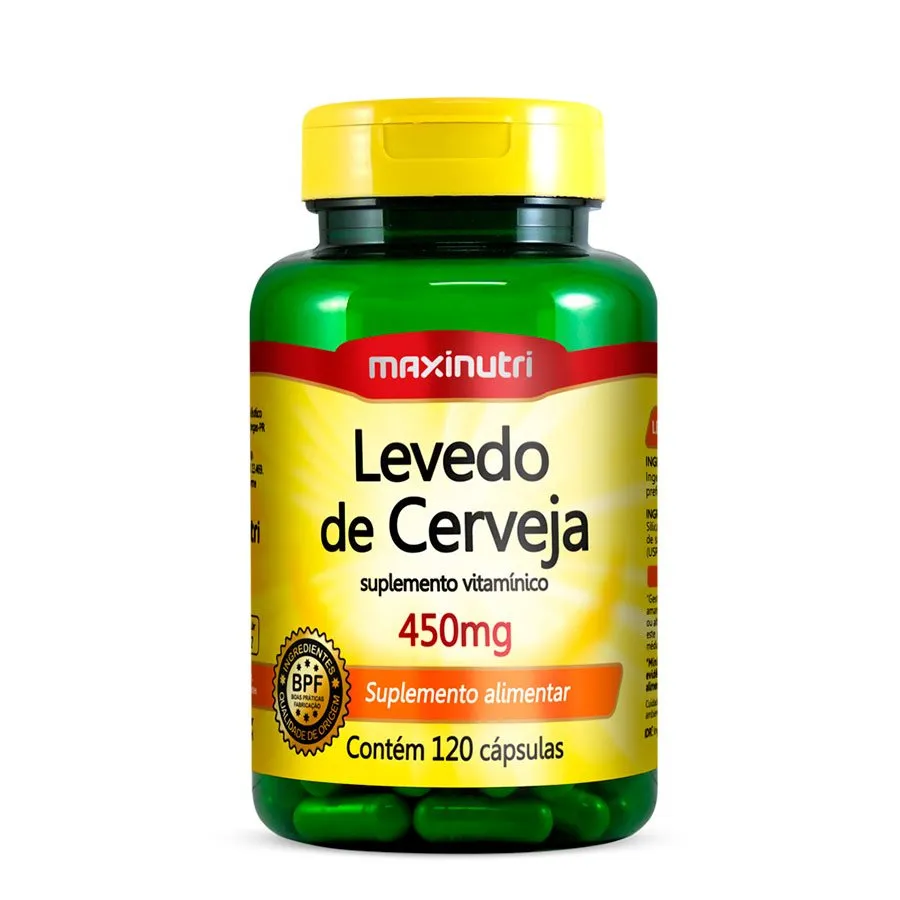 Maxinutri Levedo de Cerveja 450mg 120 Cápsulas