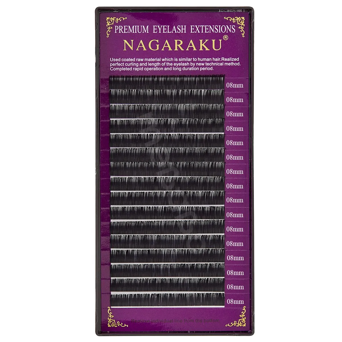 Cílios Nagaraku Fio a Fio e Volume Russo Curvatura C 0,05 8mm