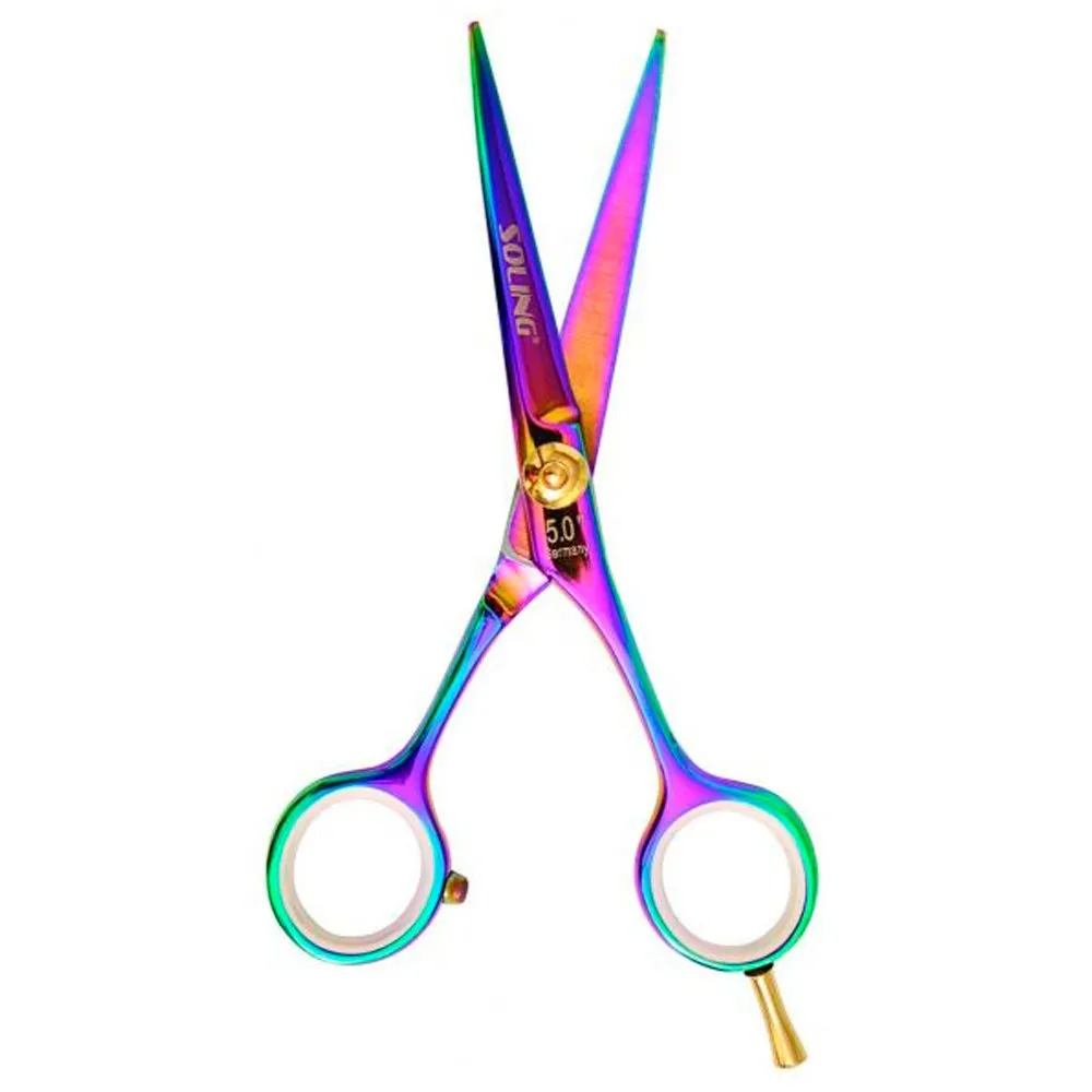 Tesoura Profissional Soling Fio Navalha Premium Colorida 5.0 Polegadas