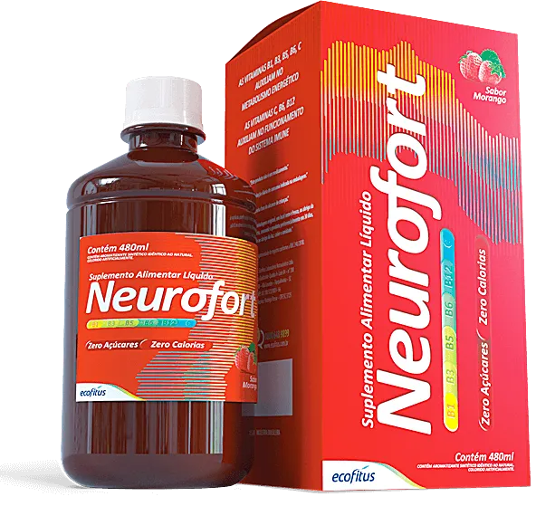 Neurofort Suplemento Alimentar Liquido Sabor Morango 480ml