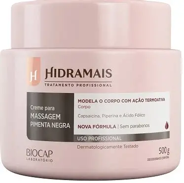 Creme Massagem Pimenta Negra 500G Hidramais