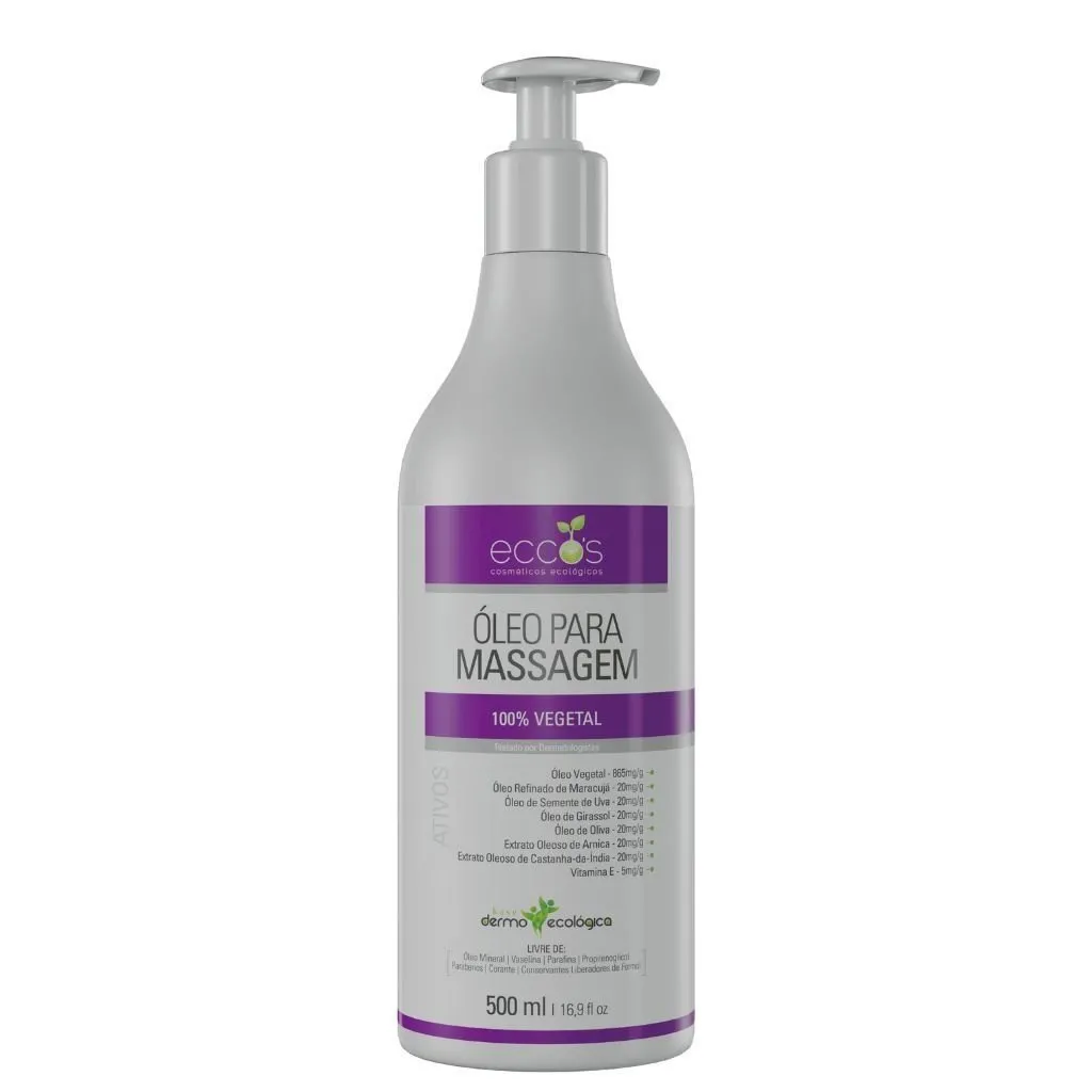 Óleo Vegetal Para Massagem Relaxante Corporal 300ml Eccos