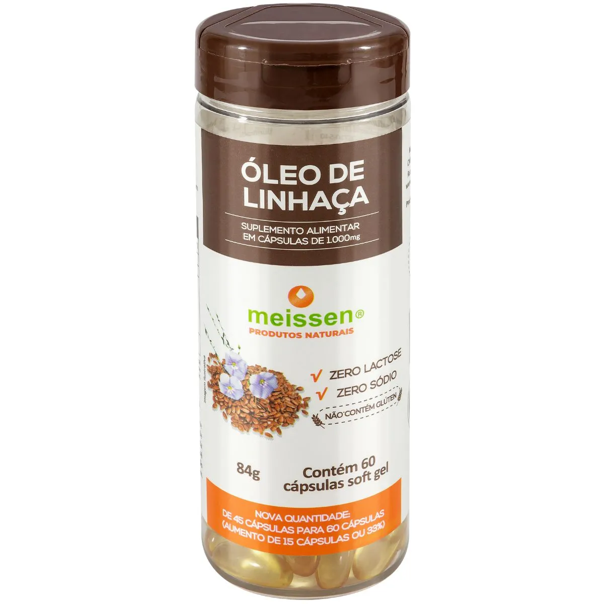 Óleo de Linhaça 1000mg 60 Cápsulas - Meissen