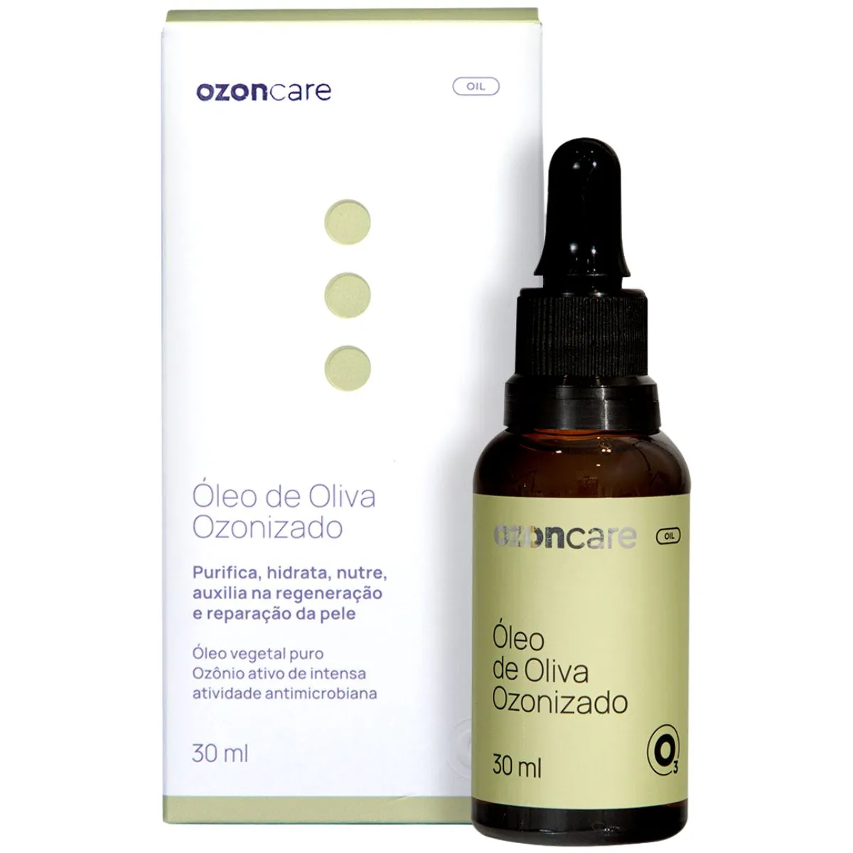 Óleo de Oliva Ozonizado Vegano 30ml - Ozoncare