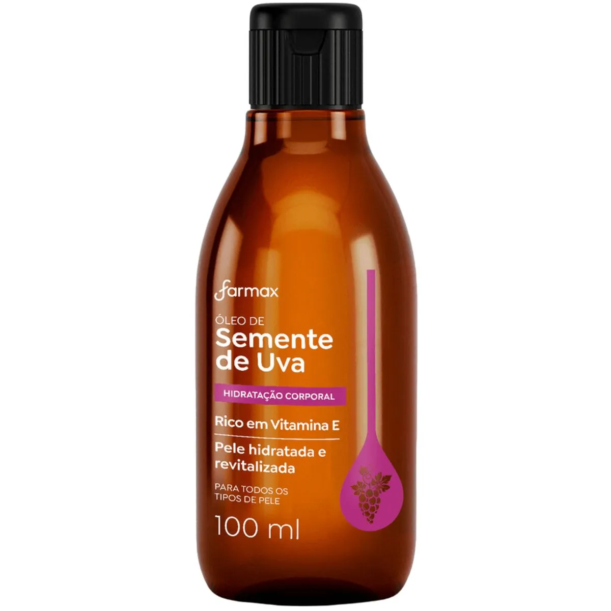 Óleo de Semente de Uva Vegano Hidratação e Revitalização 100ml - Farmax