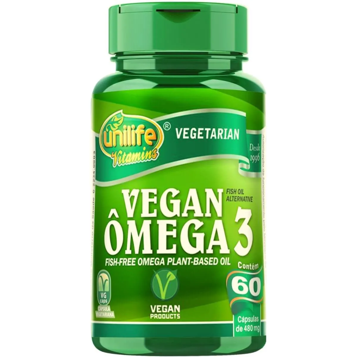 Ômega 3 Vegano 60 Cápsulas 480mg - Unilife