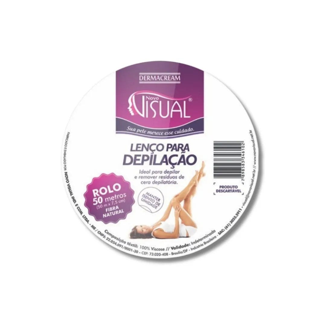 Papel Para Depilação Novo Visual TNT Rolo 50M X 7,5cm