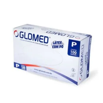 LUVA LATEX GLOMED P 100UN Cód. 12569