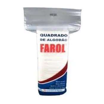 ALGODAO QUADRADO HIDROFILO FAROL 70UN Cód. 12896