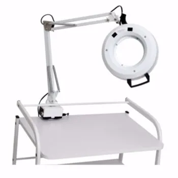 LUPA DE ALUMINIO LED APOIO DE MESA BRANCA ESTEK Cód. 11684