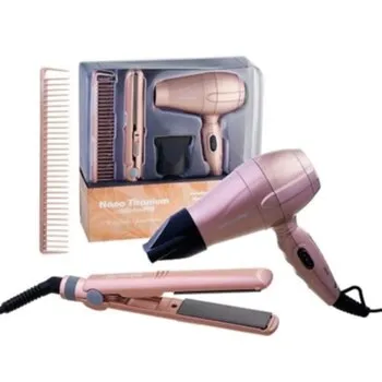 KIT MINI PRANCHA E MINI SECADOR NANO TITANIUM BABYLISS PRO Cód. 14142