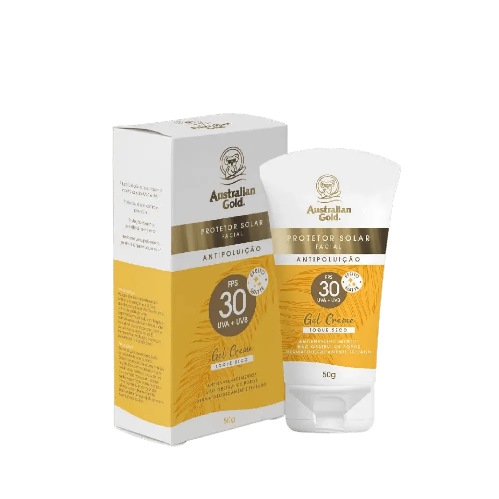 Protetor Solar Facial Gel Creme Fps 30 Australian Gold - 50g