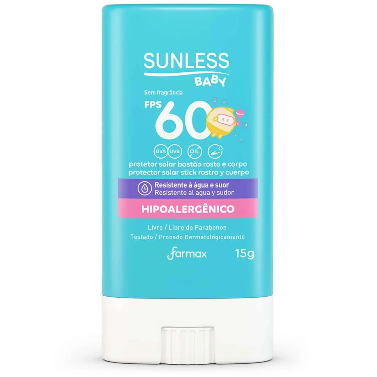 Protetor Solar Infantil Em Bastão Sunless Baby Fps60 15g - Farmax
