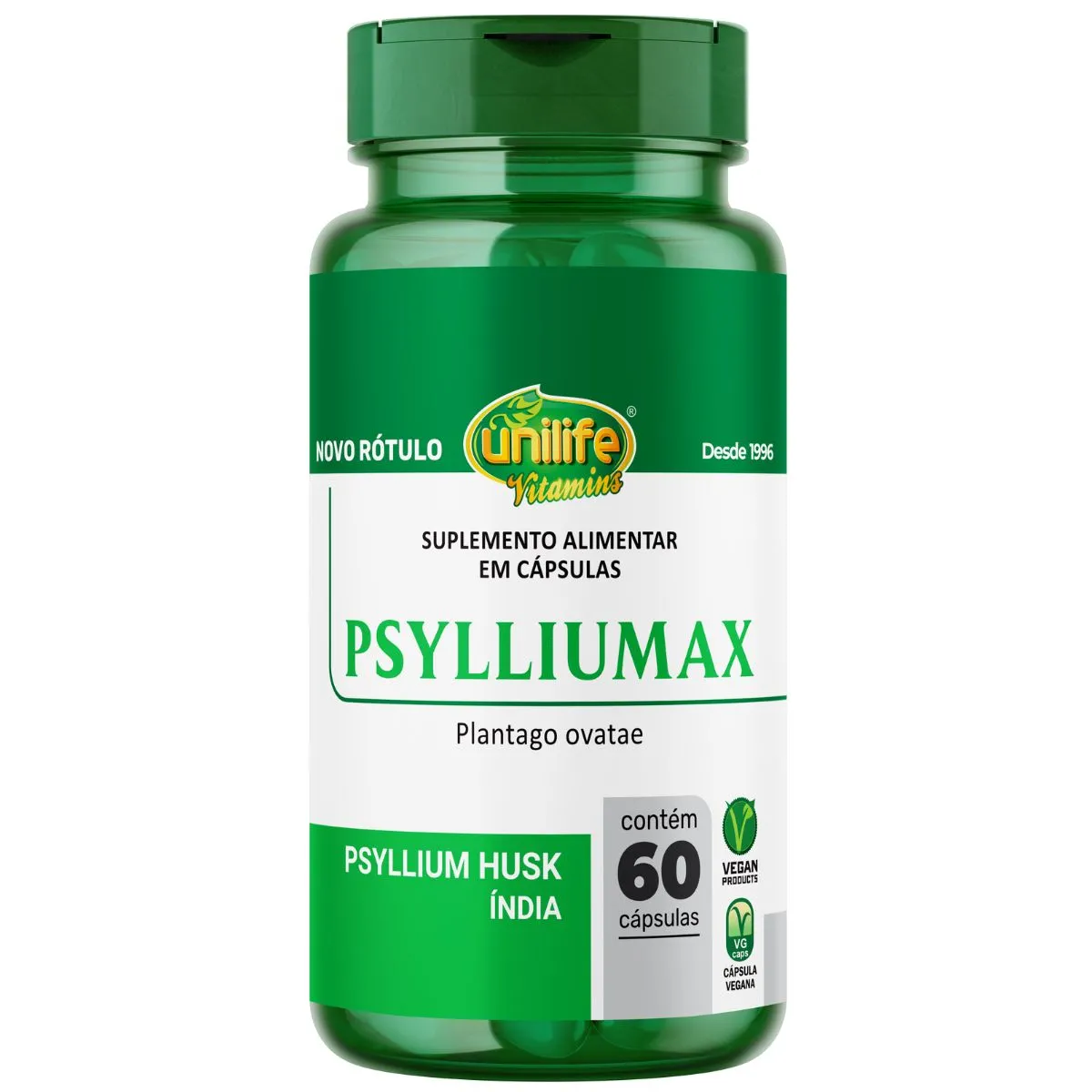 Psylliumax - Psyllium 550mg 60 Cápsulas - Unilife